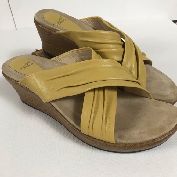 Dansko Shoes Dansko Leather Sandals Butter Yellow Sz 4 Poshmark